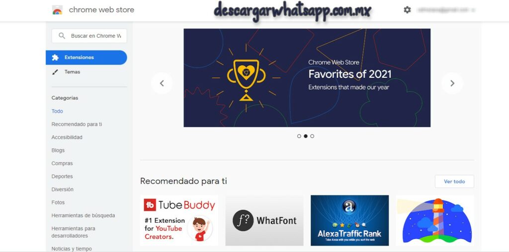 tienda de extensiones google chrome